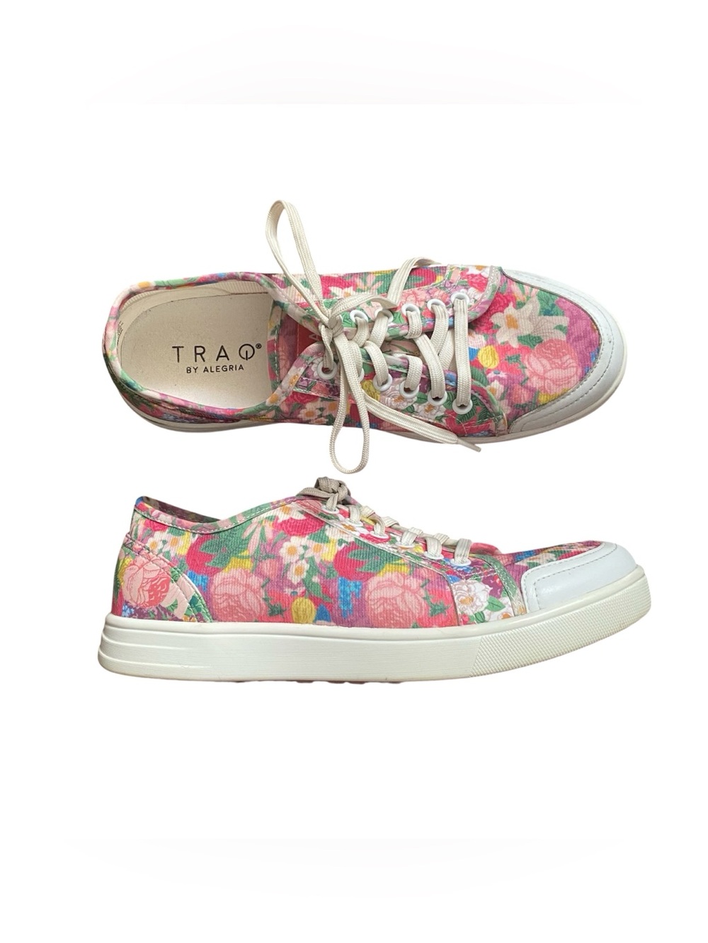 Traq by Alegria Sneaq Chillax Floral Sneakers Women’s 9 Pink